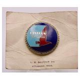 1950’s Eastern Airlines Agent Enamel Cap Badge with Original Maker's Card