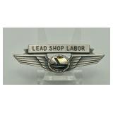 Eastern Air Lines 'Lead Shop Labor' Maintenance Wing Pin