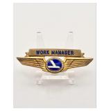 Eastern Air Lines 'Work Manager' Uniform Wing Pin
