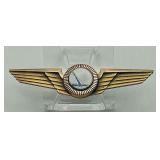 Vintage Eastern Air Lines 'Winglet' Wing Pin, Balfour - Sunburst Bezel1/10 10k Gold filled