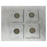 Four Roosevelt 90% Silver Dimes