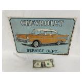 Cheverolet Service Dept Metal Sign