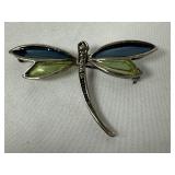 Beautiful Sterling Silver Dragonfly Brooch Pin