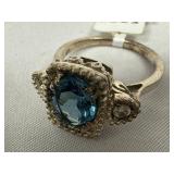 Beautiful Sterling Silver & Blue Topaz Ring