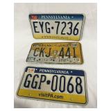 Lot of 3 Pennsylvania Licence Plates