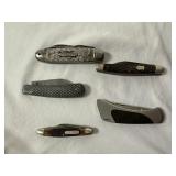 Lot of 5 Nice Pocket Knives. Old Timer,Scharde Etc