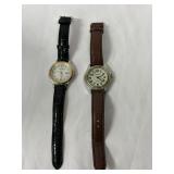 Lot of 2 Leather Watches