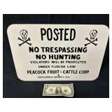 Metal Posted No Trespassing Sign