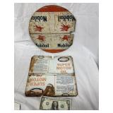 2 Metal Gas Signs One Mobil and One Rotunda