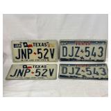 Texas Pair Of Matching License Plates