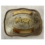 Silver and Gold Belt Buckle