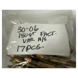 17 Mixed Brand 150 Grain 30-06 Ammo