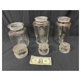 Three Glass Apothecary Jars