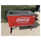 Vintage Metal Coca-Cola Cooler on Legs