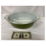 Green Pyrex Dish Bowl W/Lid