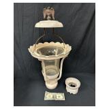 Vintage Gas Lamp Surround With Eagle Decor Top