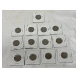 Lot of 13 Indian Head / Buffalo Nickels