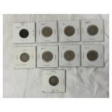 Lot of 9 Indian Head / Buffalo Nickels