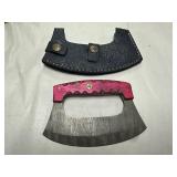 Damascus Steel Meat Knife W/ Sheath