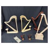 Lot of 4 Harps and 2 Mini Harps