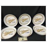 6 Miller Lite Beer Plastic Serving Trays