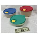3 Vintage Tupperware Food Storage Bowls