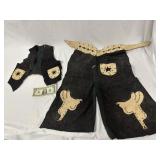 Vintage Child's Leather Cowboy Chaps & Vest