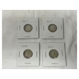 Four Roosevelt 90% Silver Dimes