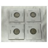 Four Roosevelt 90% Silver Dimes