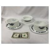 Decorative Vintage Pyrex Cups/Saucers & Bowl