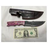 Pink Handle Steel Knife W/ Sheath