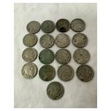 Lot of 17 Buffalo Nickels