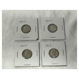 Four 1964-D Roosevelt 90% Silver Dimes