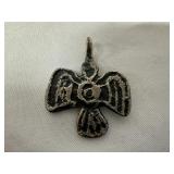 Wolf Robe Acoma Sterlng Silver Bird Pendant