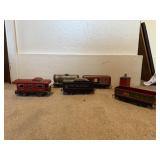 Lot Of 5 Antique Train Cars And Light