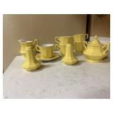 Lot Of Vintage Yellow Serving Items & Cups