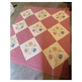 Vintage Large Pink Quilt In Great Shape
