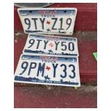 3 Texas License Plates