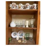 Mixed Lot Of Mugs & Kitchen Items In Shelves