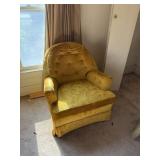 Mid-Century Mustard Yellow Velvet Club Chair