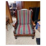 Ethan Allen Wingback Wood Chair W Cushions-2