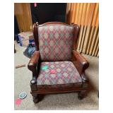 Ethan Allen Wingback Wood Chair W Cushions-1