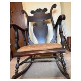 Vintage Rocking Chair With Padded Seat