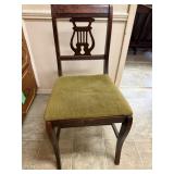 Antique Mahogany Chair W Green Pad
