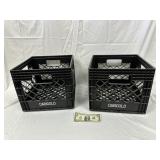 Two Darigold Plastic Milk Crates