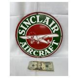 Porcelain / Enamel Sinclair Aircraft Adv. Sign