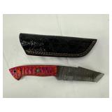 Custom Damascus Steel Knife with Sheath