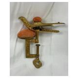 Gilded Sewing Bird Clamp with Pin Cushions