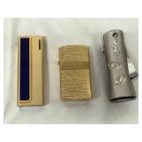 Three Vintage Lighters Including Zippo