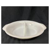 Vintage Fire-King White Divided Dish